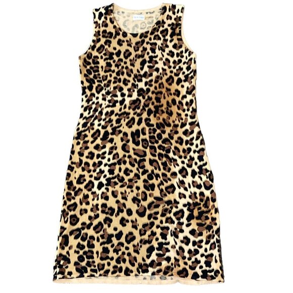 Marvin Richards Leopard Print Sleeveless Knit Dress Sz M #277T - Picture 5 of 6